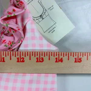 Blogilates Pink Gingham Ruffle Lace Up Tank Top Floral Trim Small NWT Balletcore thumbnail 11