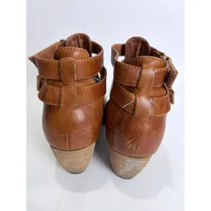 Antelope Italian Leather Ankle Boots Brown Buckle Straps Block Heel EU 38‎ thumbnail 6
