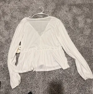 Altar'd State white peplum blouse thumbnail 2