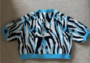 ZARA Black and Blue Zebra Print Sweater thumbnail 4