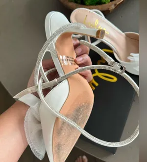 Lulus Lelanee White Satin Rhinestone Bow Ankle Strap Pumps thumbnail 8