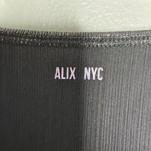 Alix NYC Irving Lamé Bodysuit Small Gunmetal Metallic Deep V-Neck Long Sleeve thumbnail 10