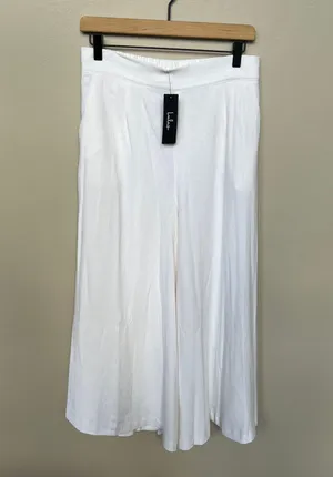 Lulu’s NWT Sail With Me White High-Waisted Wide-Leg Pants Palazzo Size Medium thumbnail 4