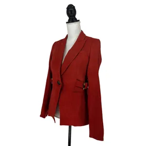 Veronica‎ Beard Baltazar Linen Peplum Dickey Jacket In Clay thumbnail 6