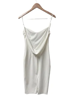 Katie May Pretty Bird Sleeveless Cowl Draped Back Dress Ivory White Small Bridal thumbnail 6