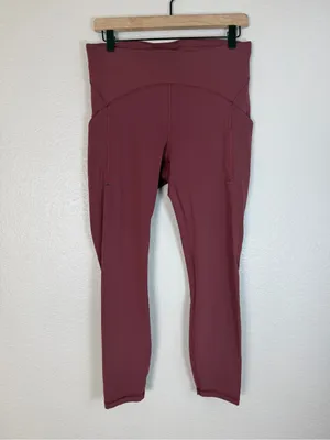 Lululemon Power Thru High Rise Tight Leggings 25” Red Merlot size 10 $128 thumbnail 7