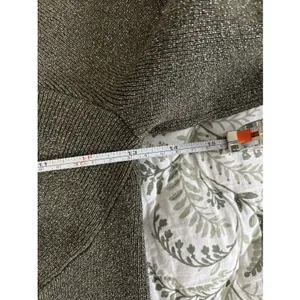 House of Harlow 1960 Small Sparkle Long Sleeve Rib‎ Knit Top Silver Green thumbnail 5