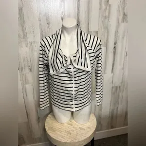 Stripped zip up sweater Black Size XL thumbnail 4