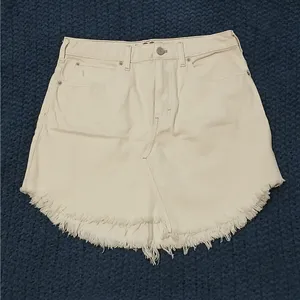 We The Free Bailey Denim Jeans Cut Off Skirt Sz 28 Ivory Western Coastal Cowgirl thumbnail 3