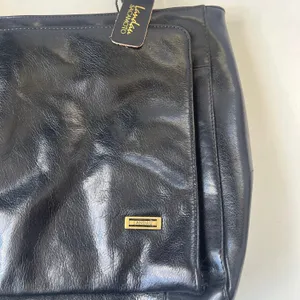 Landau Sacamoto Vegan Leather Work Tote Bag Black Briefcase Career Tote Japan thumbnail 3