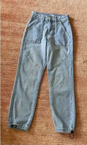 Forever 21 Blue Denim with Bungee Hem High Rise Women’s size S Y2k 90s thumbnail 1
