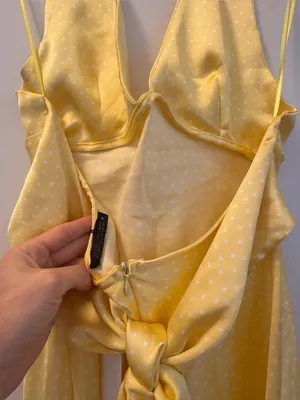 Zara Polka Dot Satin Effect Midi Dress thumbnail 8