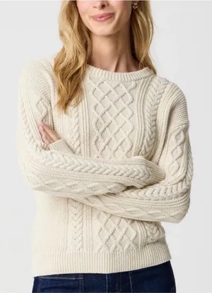 J.Crew cable-knit crewneck sweater thumbnail 1