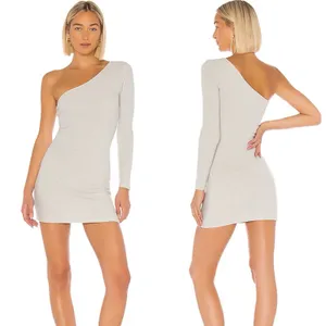 REVOLVE Superdown Mila One Shoulder Gray Dress Sweater‎ Knit Mini Bodycon Small thumbnail 8