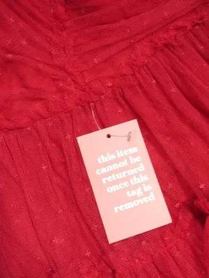 NWT Ivy City Co Whimsical Gown in Red Embroidered Tulle Ruffled Maxi Dress M thumbnail 8