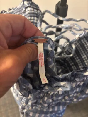 Free People cottage core picnic feminine romantic gingham checked dress size XL thumbnail 3