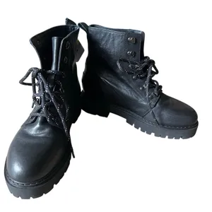 Anthony Veer‎ Sophia Lace-up Leather Combat Boots Women's 10.5 Classic Casual thumbnail 1