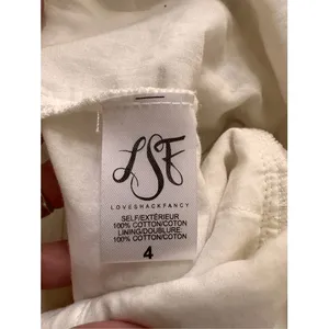 LoveShackFancy Eyelet Cotton Wide Leg Jumpsuit Womens White Size‎ 4 thumbnail 5