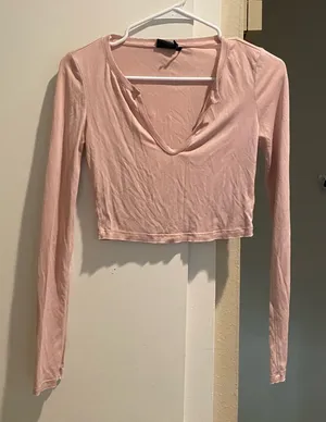 Urban outfitters pink crop top thumbnail 1