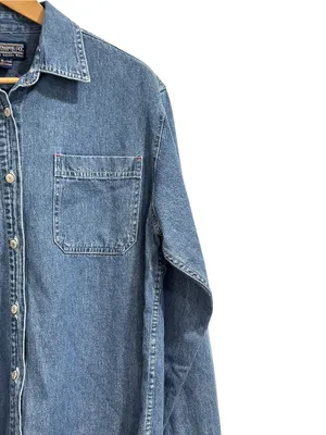 Newton Trading Co. Denim Button Front Shirt Medium Wash Chambray Size M thumbnail 6