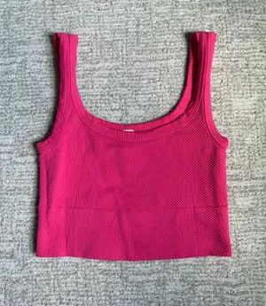 Nikibiki Hot Pink Ribbed Tank Top thumbnail 1