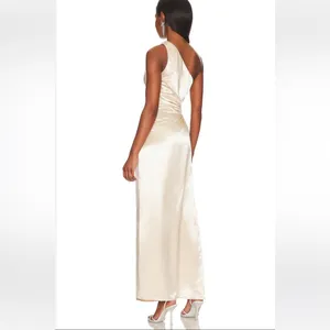 Line & Dot Eliza One Shoulder Maxi Dress - Champagne Nwt thumbnail 3