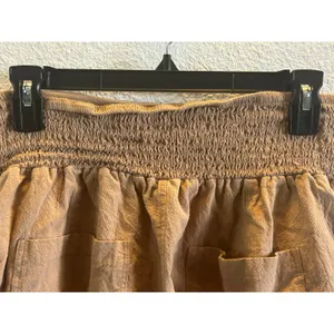 Mono b brown wide leg crop elastic waist pants Large classic thumbnail 8