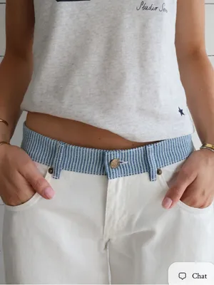 Studio seven designs Jodie Jeans white with blue trim thumbnail 3