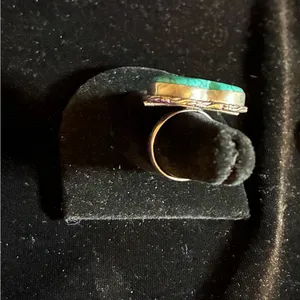 Nice Turquoise color Gemstone Ring 925 Sterling Silver Plated Jewelry US sz 6.5 thumbnail 5