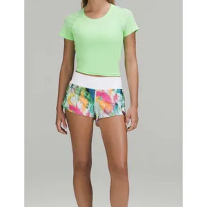 Lululemon Speed Up Low Rise Lined Shorts 2.5" No Limits White Multi Womens 12 thumbnail 3