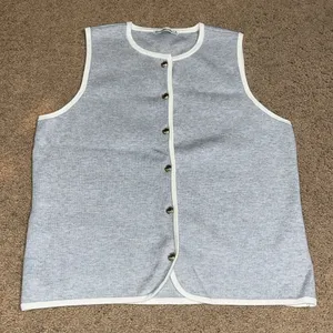 Abercrombie & Fitch A&F Mara Crew LuxeLoft Sweater‎ Vest Gray XL thumbnail 2