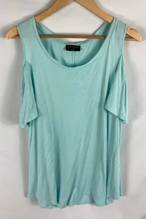 Lane Bryant Cold Shoulder Blue Blouse Size 18/20 thumbnail 1