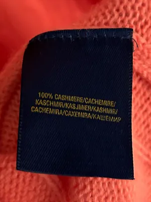 Polo Ralph Lauren 100% Cashmere Cable Knit Sweater Coral Pink XL Quiet Luxury thumbnail 6