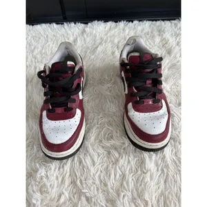 Nike Air Force 1 AF1 Burgundy Red Black White Low Top Sneakers‎ Shoes 6.5 thumbnail 4
