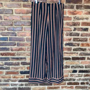 DO+BE Black Brown Striped Wide Leg Back Zip Pants Women's Size 12* thumbnail 6