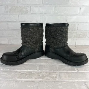 Chacos Waterproof Boots Womens 9.5 Black Gray Quilted Arbora Wool Leather Vibram thumbnail 13