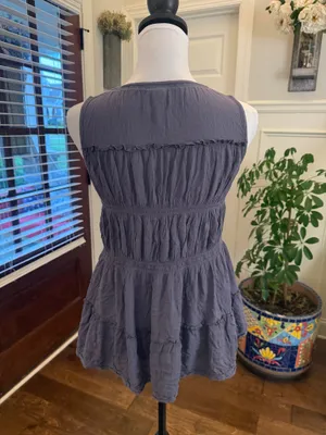 Knox Rose Dusty Blue Sleeveless Tiered Tank Top thumbnail 2