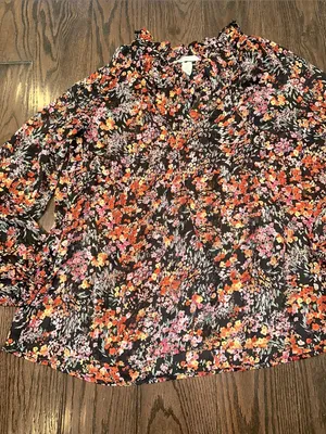 H&M floral longsleeve top size small thumbnail 3
