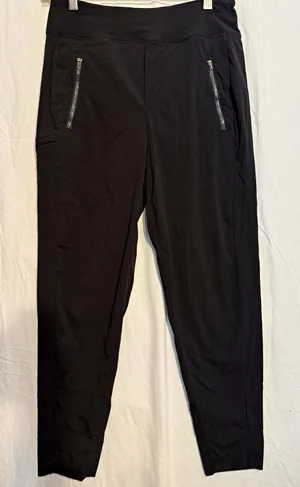 Athleta Women's Black Ankle Pull-On Pants 4 Nylon Spandex 27" Zip Pocket thumbnail 1