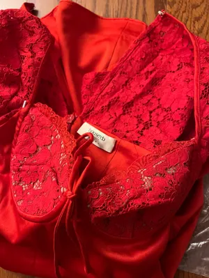 HOUSE OF CB Jennica Long Sleeve Satin & Lace Minidress, S thumbnail 6
