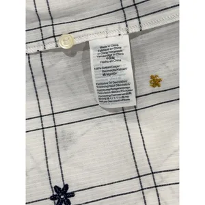 NWT Madewell Womens Top White Embroidered Windowpane Square Neck Button Down 2XL thumbnail 11