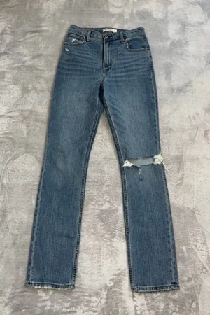 Women's Abercrombie & Fitch Blue 90s Straight Leg Jeans Size 26 thumbnail 1