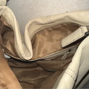 Mia Battina Women's Genuine Leather‎ Cream Bag thumbnail 3