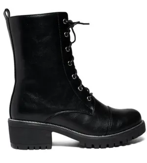 Refresh Black Lace-Up Combat Boots thumbnail 3