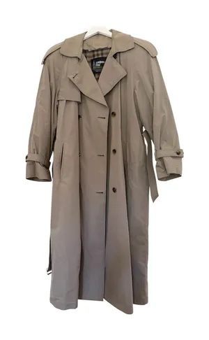 NWT Vintage London Fog Tan Khaki Trench Coat Rain Coat Size 10P Petite thumbnail 1