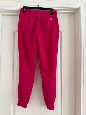 Figs Women's Magenta Jogger Pants with Navy Drawstring thumbnail 5