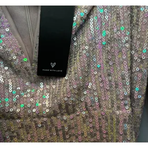 Lulus Fabulous Essence Womens M Blush Iridescent Sequin Bodycon Mini Dress NWT thumbnail 8