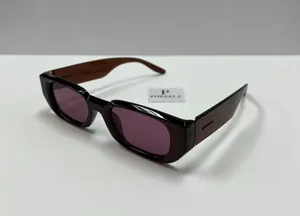 Small Retro Sunglasses / Burgundy Retro Sunglasses thumbnail 2