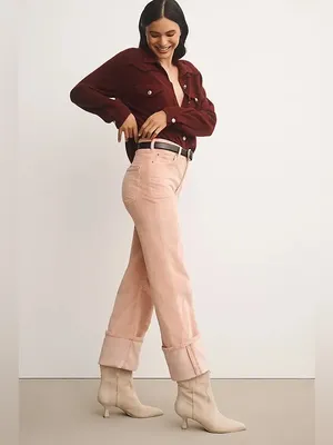 NWT Anthropologie Pilcro Scotty High Rise Cuffed Corduroy Pink Pants 27 thumbnail 3