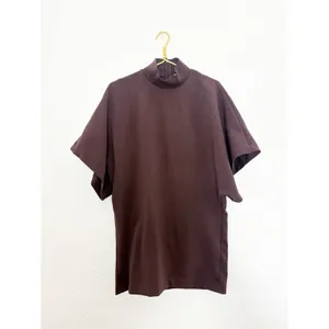 Zara Brown Mock Neck Short-Sleeve Top/Dress Size Medium Tunic Minimalist thumbnail 4